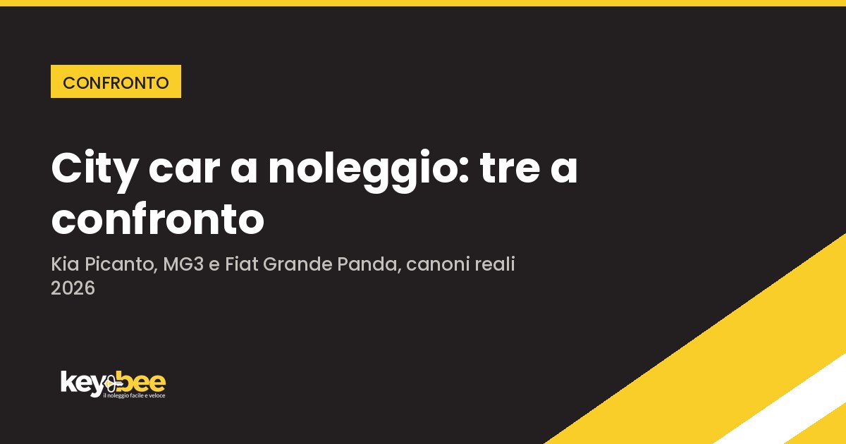 City car a noleggio lungo termine: Kia Picanto, MG3 e Fiat Grande Panda a confronto